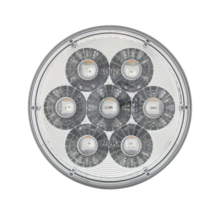 14 LED 4" Round Double Fury Light (Stop, Turn &amp; Tail) - Red &amp; Blue LED/Clear Lens