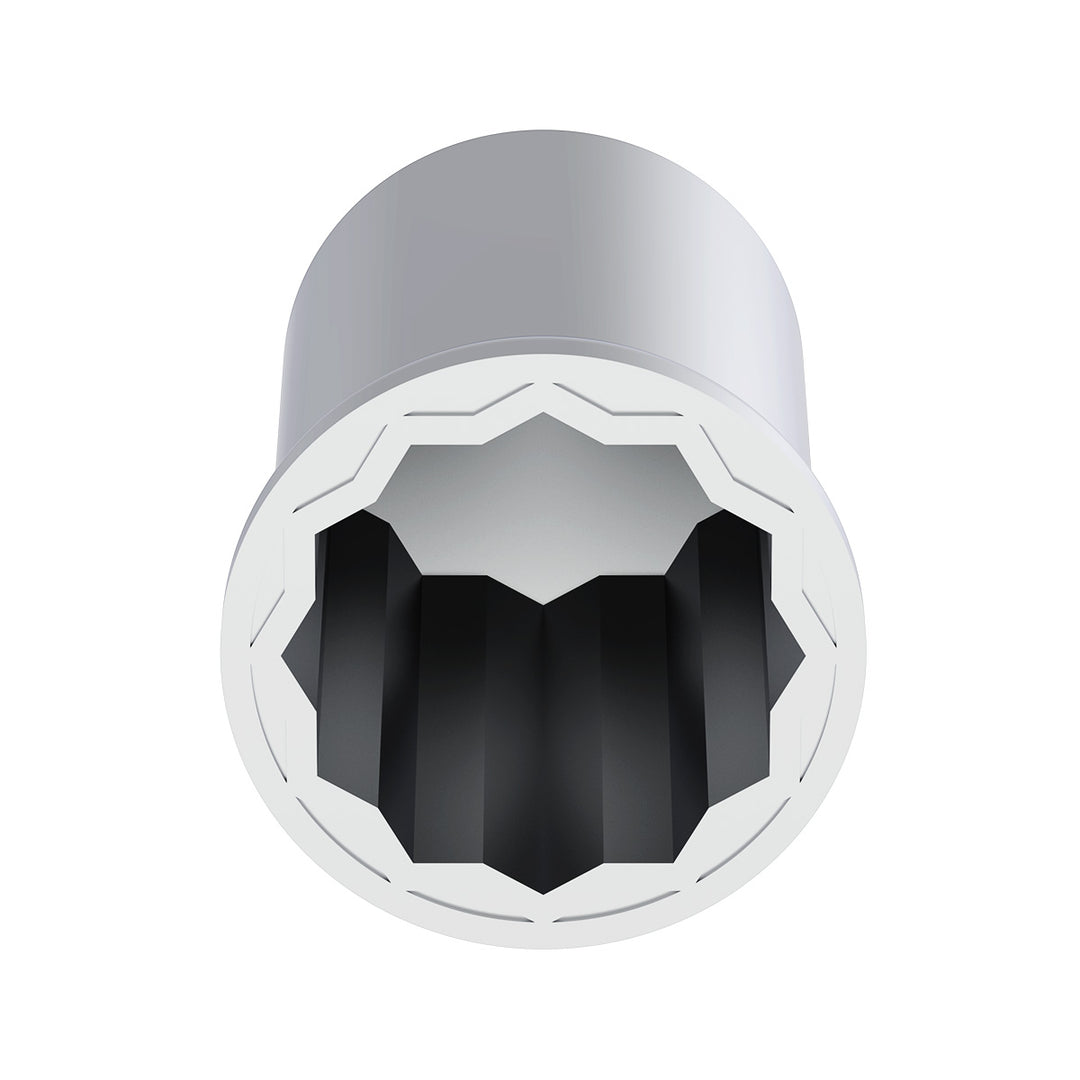 1-1/2" x 3" Chrome Plastic Pointed Nut Covers - Push-On (20-Pack)