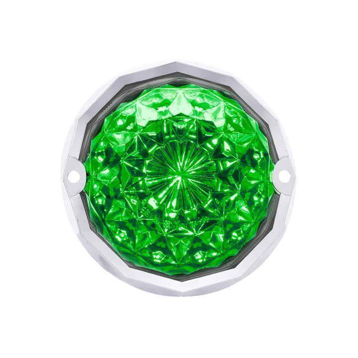 Double Fury 19 LED Dual Function Crystal Watermelon Light Kit With Bezel - Amber &amp; Green LED/Clear Lens