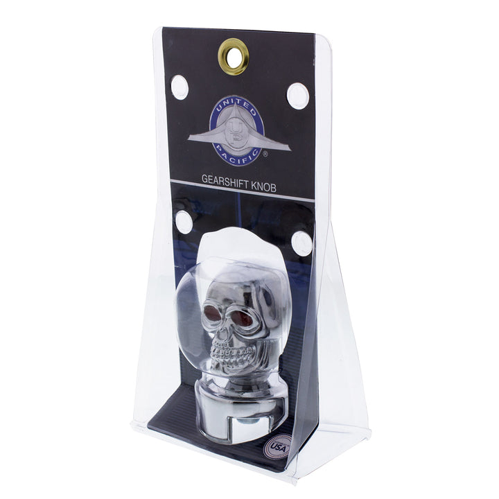 Skull Head Gearshift Knob With 13/15/18 Speed Adapter - Chrome