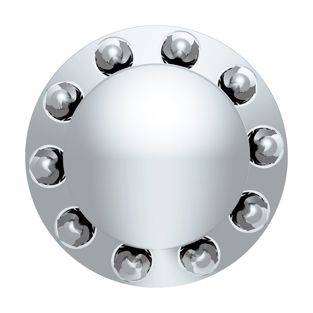 Dome Rear Axle Cover With 1-1/2" Push-On Standard Nut Covers - Chrome