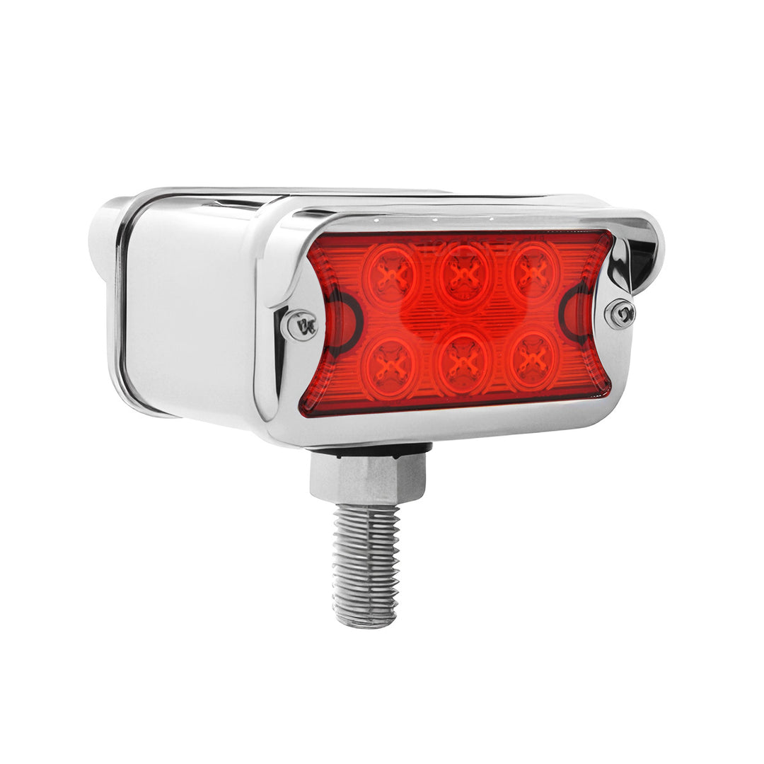 12 LED Dual Function Double Face Light W/Visor - T - Mount - Amber &amp; Red LED/Amber &amp; Red Lens