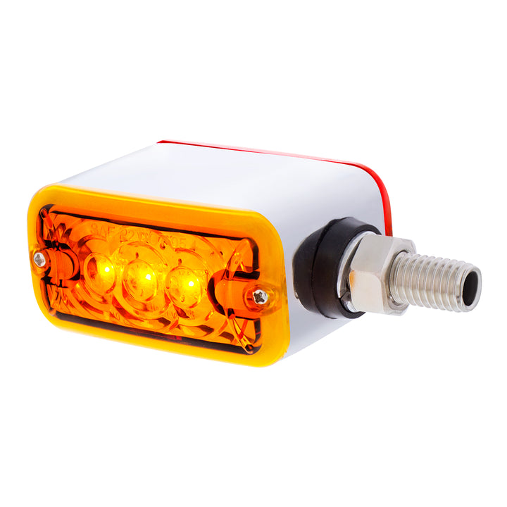 6 LED Single Function Double Face Light - Horizontal Mount - Amber &amp; Red LED/Amber &amp; Red Lens