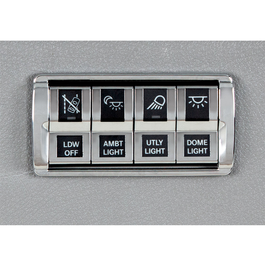 Chrome 4 - Switch Dash Panel Trim For 2018-2025 Freightliner Cascadia