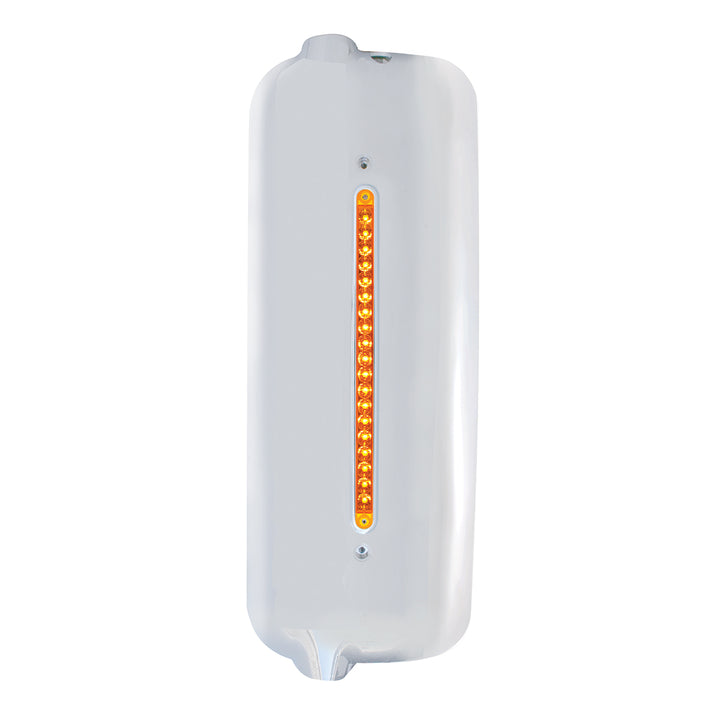 Mirror Cover With 19 Amber LED 12" Reflector Light Bar For Pre - 2005 FL Century - Driver - Amber Lens