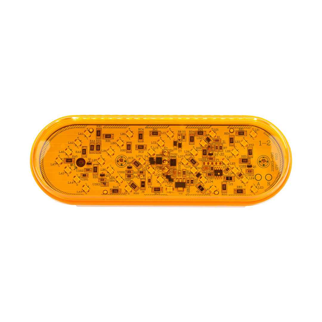 35 LED 6" Oval Sequential Turn Signal Light - Amber LED/Amber Lens (Bulk)