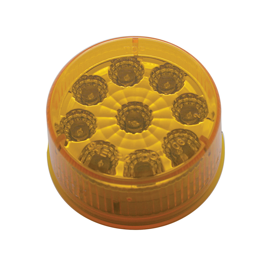 9 LED 2" Round Reflector Light (Clearance/Marker) - Amber LED/Amber Lens (Bulk)