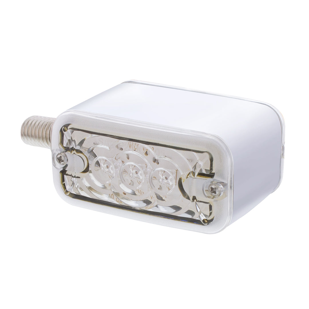 6 LED Single Function Double Face Light - Horizontal Mount - Amber &amp; Red LED/Clear Lens