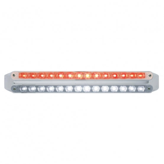 Dual 14 LED 12" Light Bars - Red &amp; White LED/Clear Lens