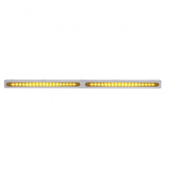 25-5/16" Stainless Light Bracket With 2 x 19 LED 12" Light Bars - Amber LED/Amber Lens