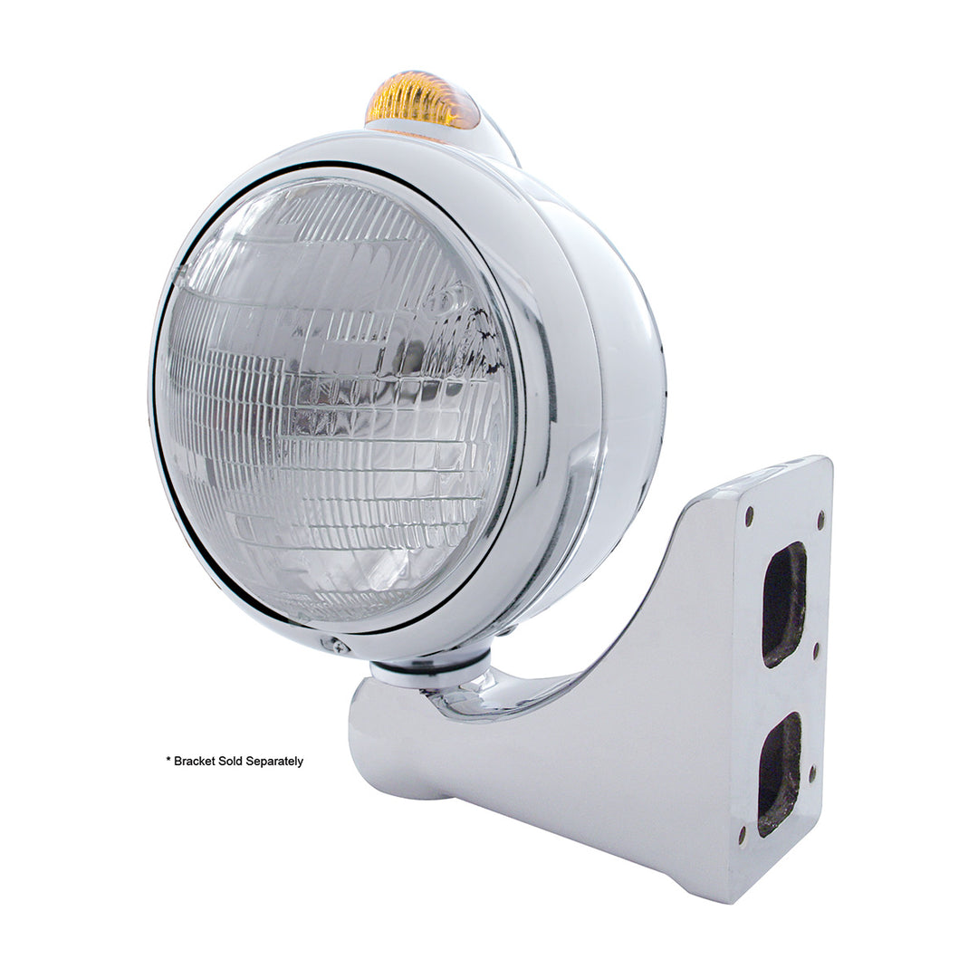 Chrome Guide 682-C Headlight 6014 &amp; Dual Mode LED Signal - Amber Lens