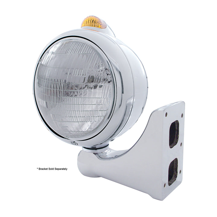 Chrome Guide 682-C Headlight 6014 &amp; Dual Mode LED Signal - Amber Lens