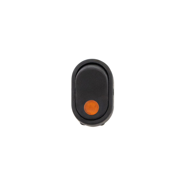 Amber Illum Oval Rocker 16 Amp 12V On/Off 1/2" Dia. 1 Pc.