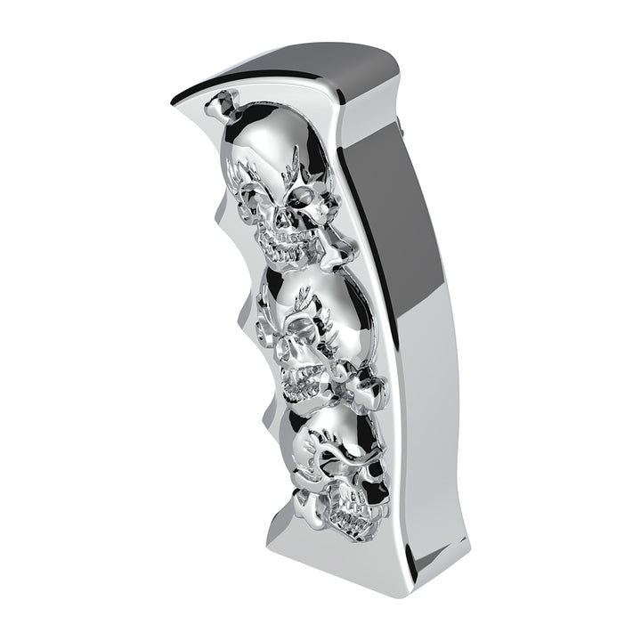 Thread-On Skulls Pistol Grip Gearshift Knob - Chrome