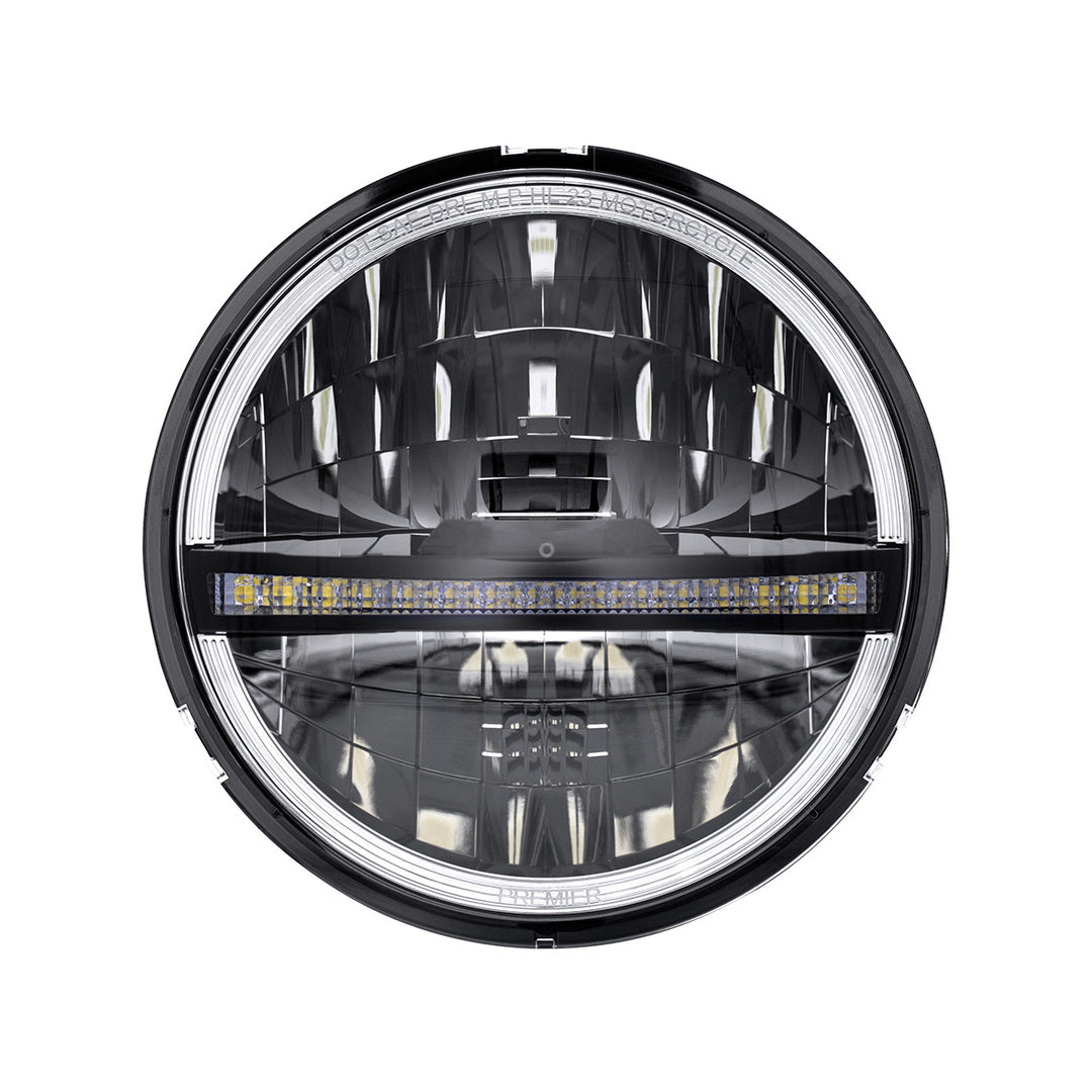 ULTRALIT - 20 High Power LED 5-3/4" Motorcycle Headlight With LED DRL/Position Light - Black