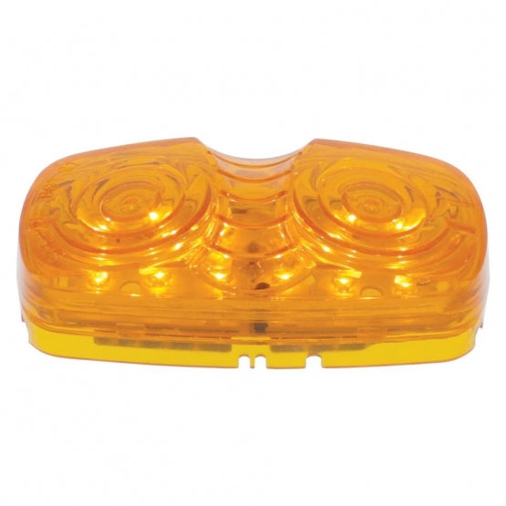 12 LED 4" x 2" Rectangular Light (Clearance/Marker) - Amber LED/Amber Lens
