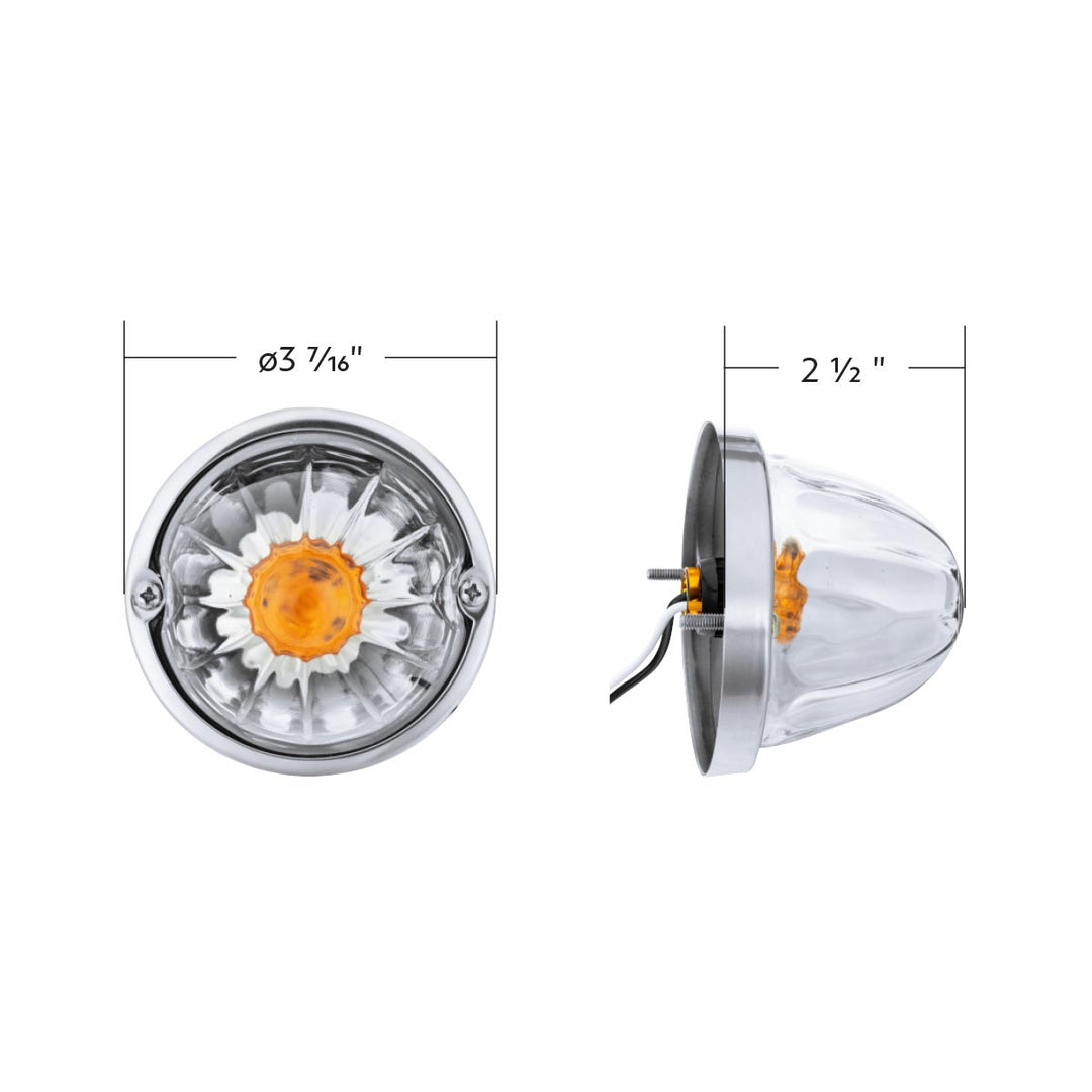 Glass Watermelon Light Kit With LED Light - Amber LED/Clear Lens