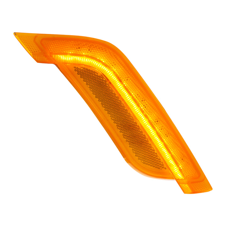 12 Amber LED Fender Turn Signal Light For Peterbilt 579 (2012-2021) &amp; 587 (2012-2018) - Passenger, Amber Lens
