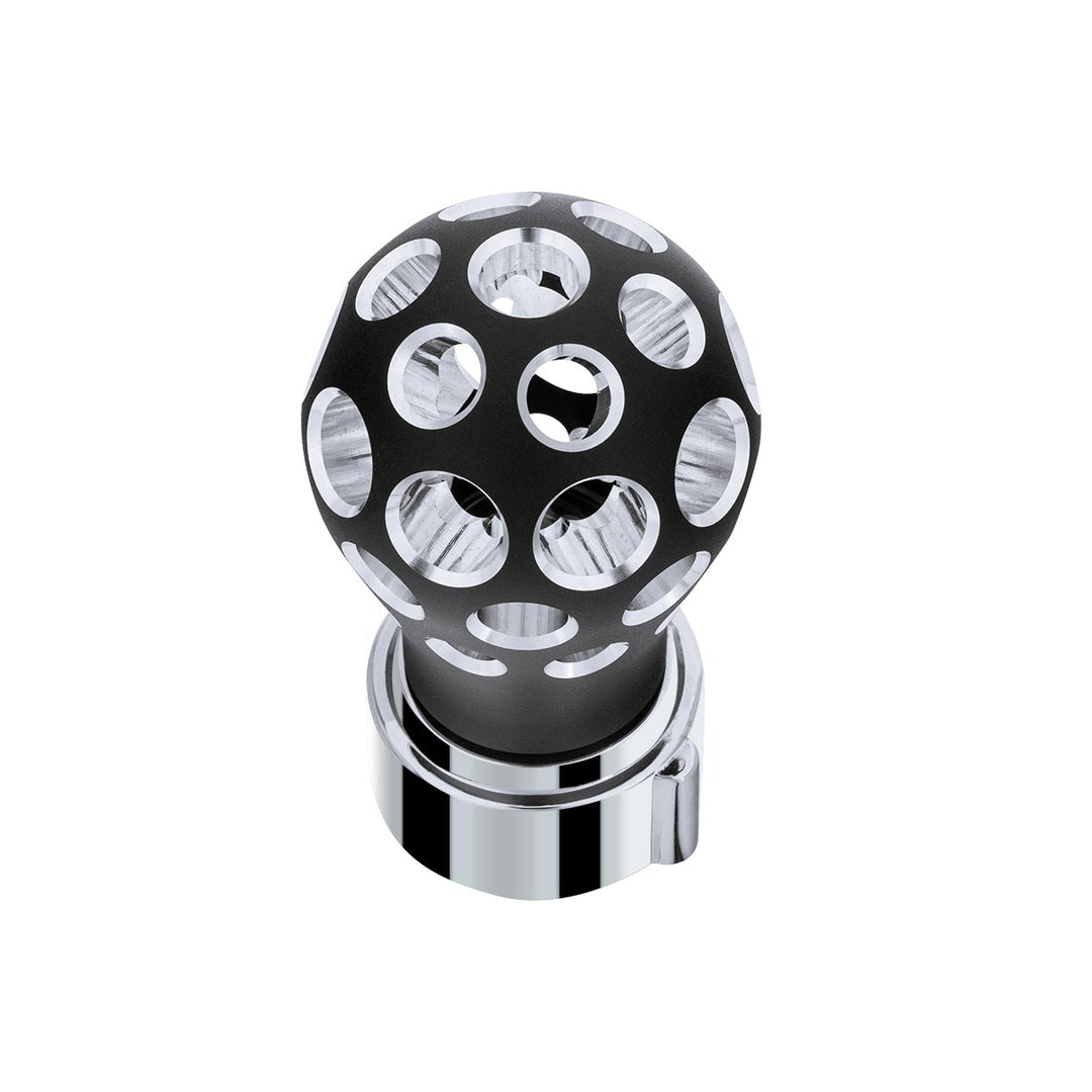 Thread-On Matte Black Phoenix Style Ball Gearshift Knob With LED 9/10 Speed Adapter - Blue LED