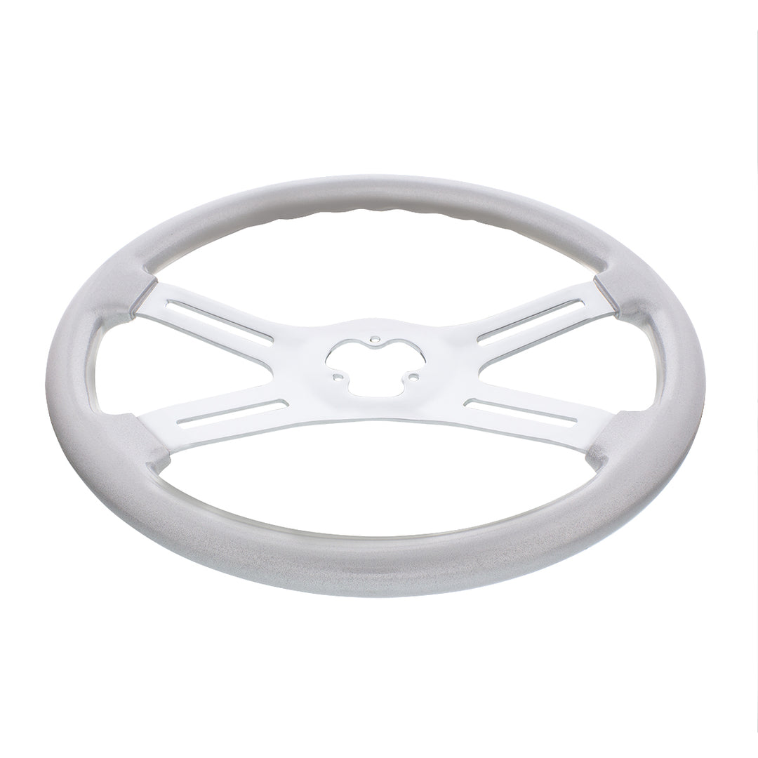 18" Vibrant Color 4 Spoke Steering Wheel - Liquid Silver