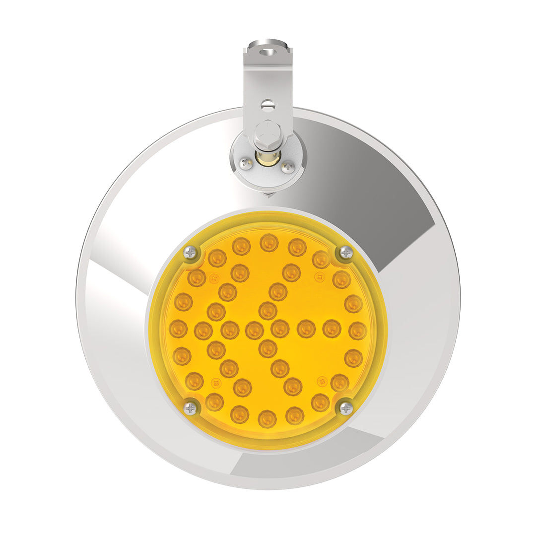 8-1/2" 430 Stainless Steel Convex Mirror With LED - Passenger