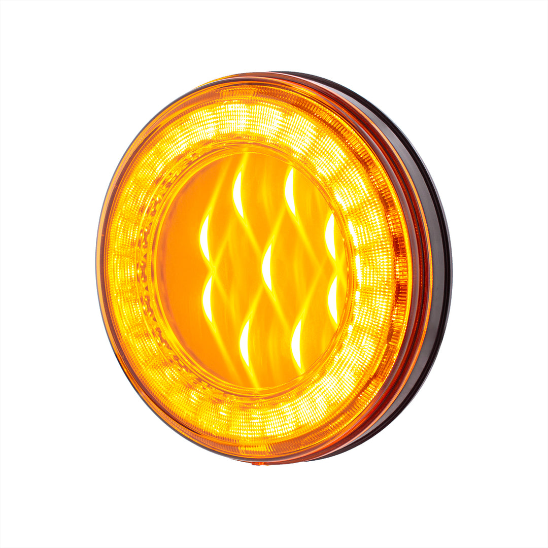 33 LED 4" Round Lumos Light X - Series (Turn Signal) - Amber LED/Amber Lens
