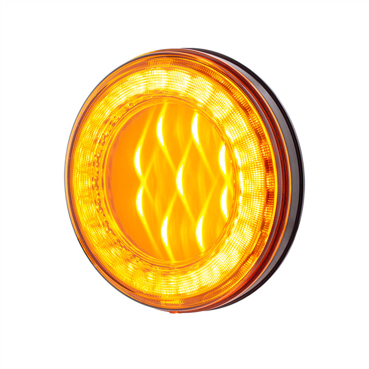 33 LED 4" Round Lumos Light X - Series (Turn Signal) - Amber LED/Amber Lens