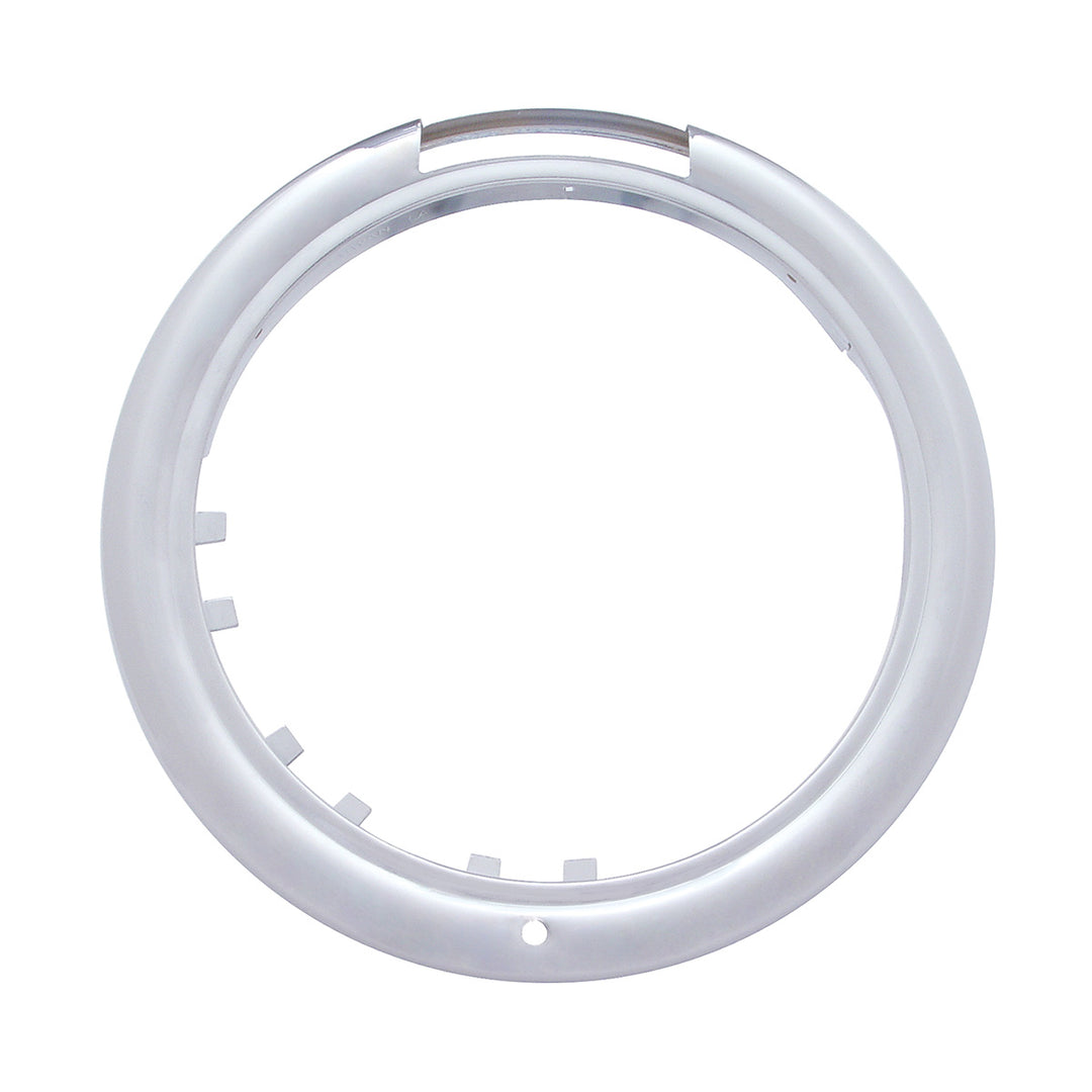 Stainless Steel Bullet Classic Headlight H4 With Amber LED &amp; Dual Mode LED Signal - Amber Lens