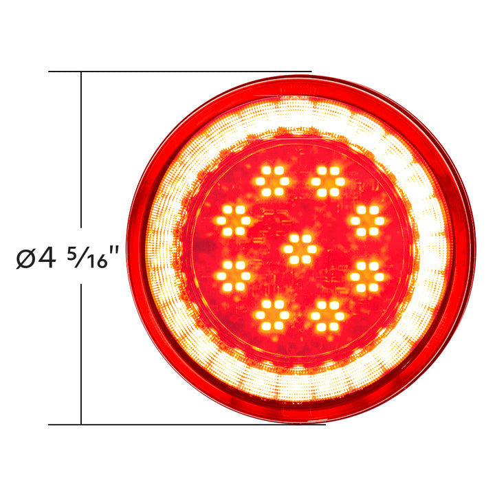 33 LED 4" Round Lumos Light S - Series (Stop, Turn &amp; Tail) - Red LED/Red Lens