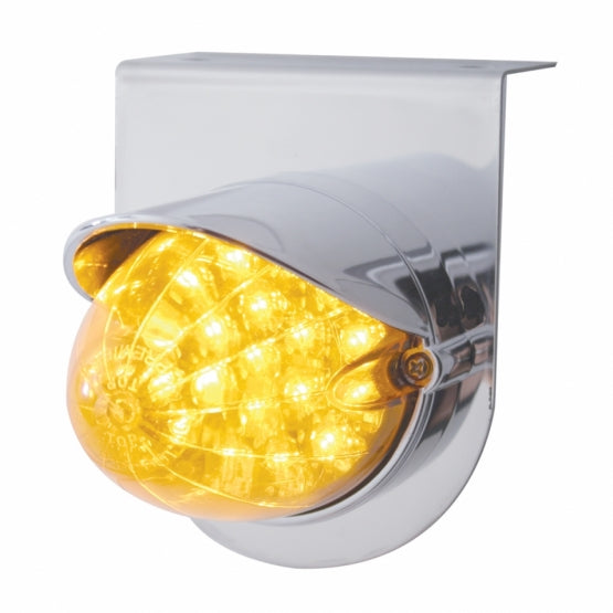 Stainless Light Bracket With 19 LED Watermelon Light &amp; Visor - Amber LED/Amber Lens