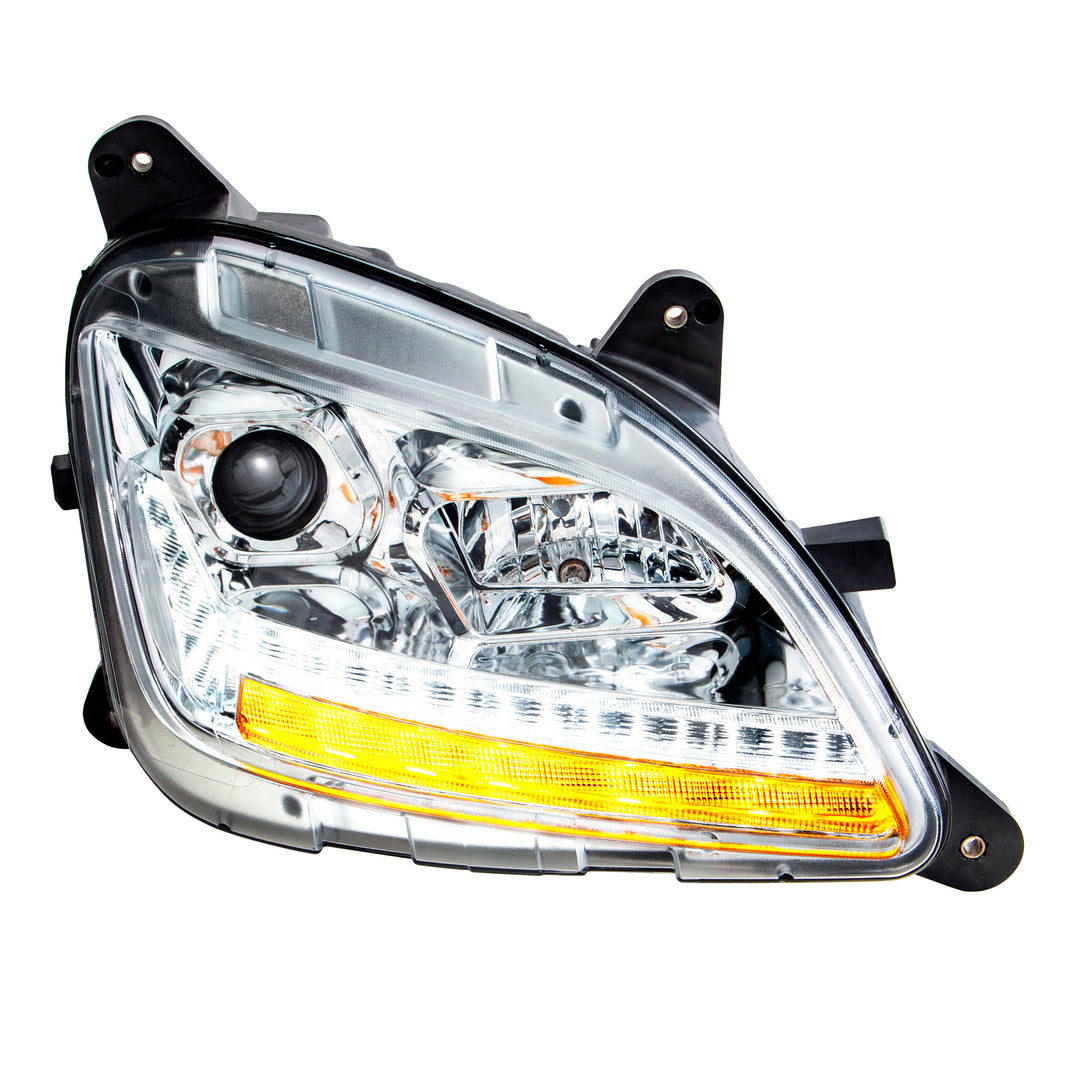 Chrome Projection Headlight With LED Sequential Turn and DRL For 2012-2021 Peterbilt 579 - Passenger