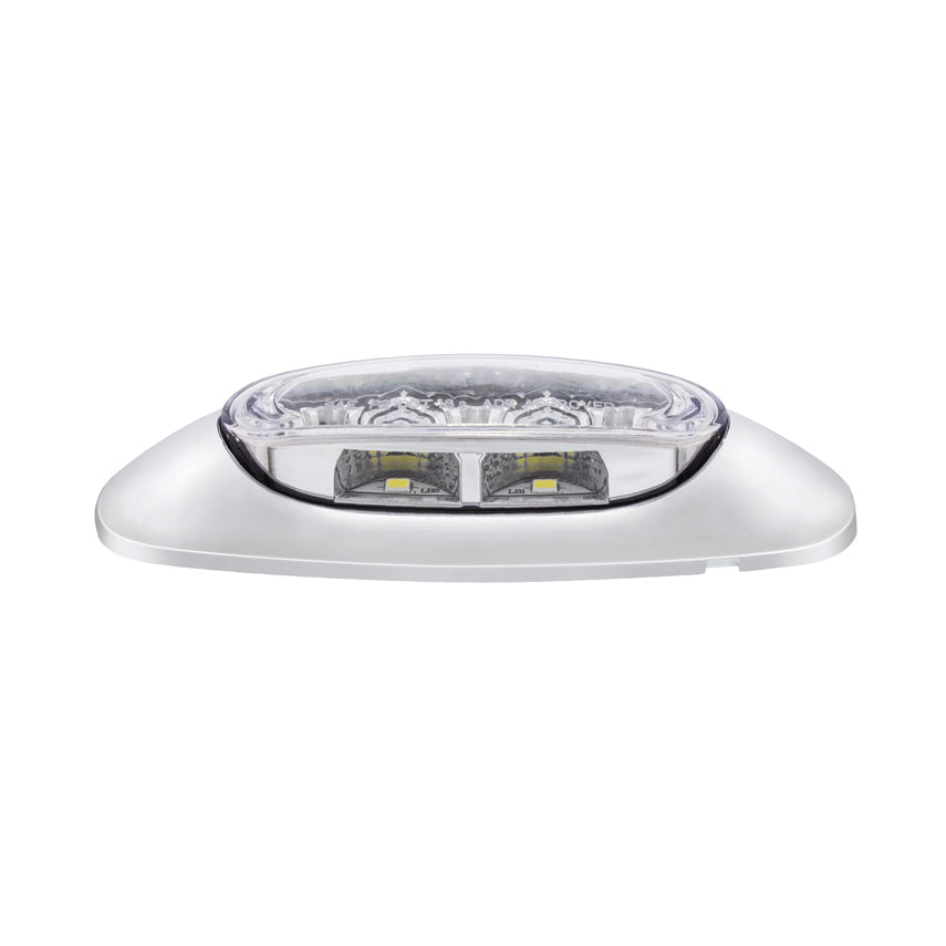 5 LED Reflector Light (Auxiliary/Utility) With Side Ditch Light - Red LED/Clear Lens (Bulk)