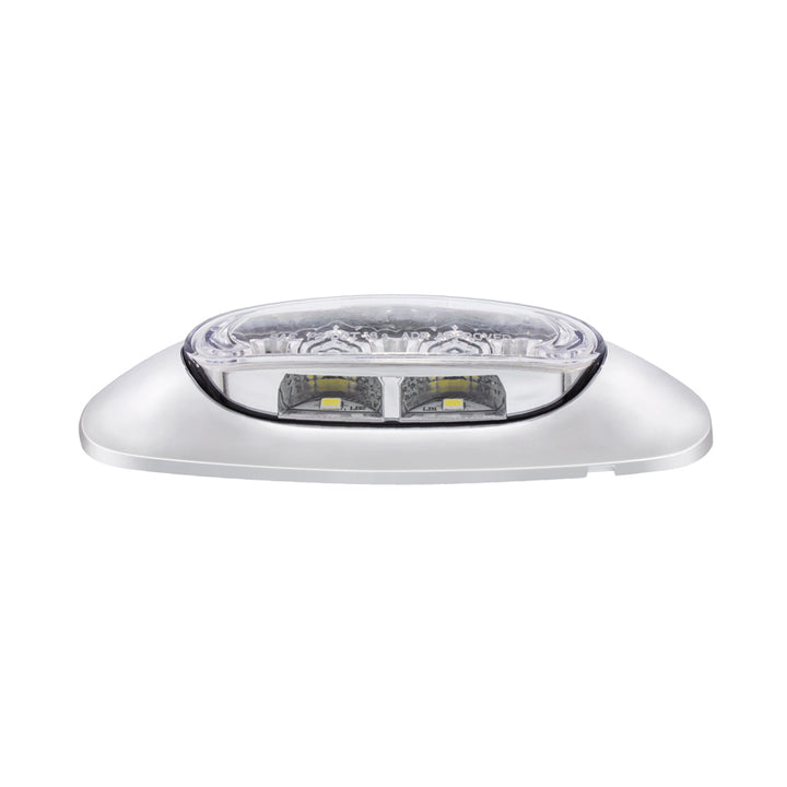 5 LED Reflector Light (Auxiliary/Utility) With Side Ditch Light - Red LED/Clear Lens (Bulk)