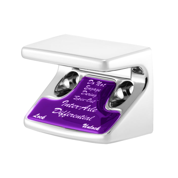 Chrome Plastic Axle/Differential Switch Guard With Glossy Sticker For 1990-2010 Freightliner Classic - Purple