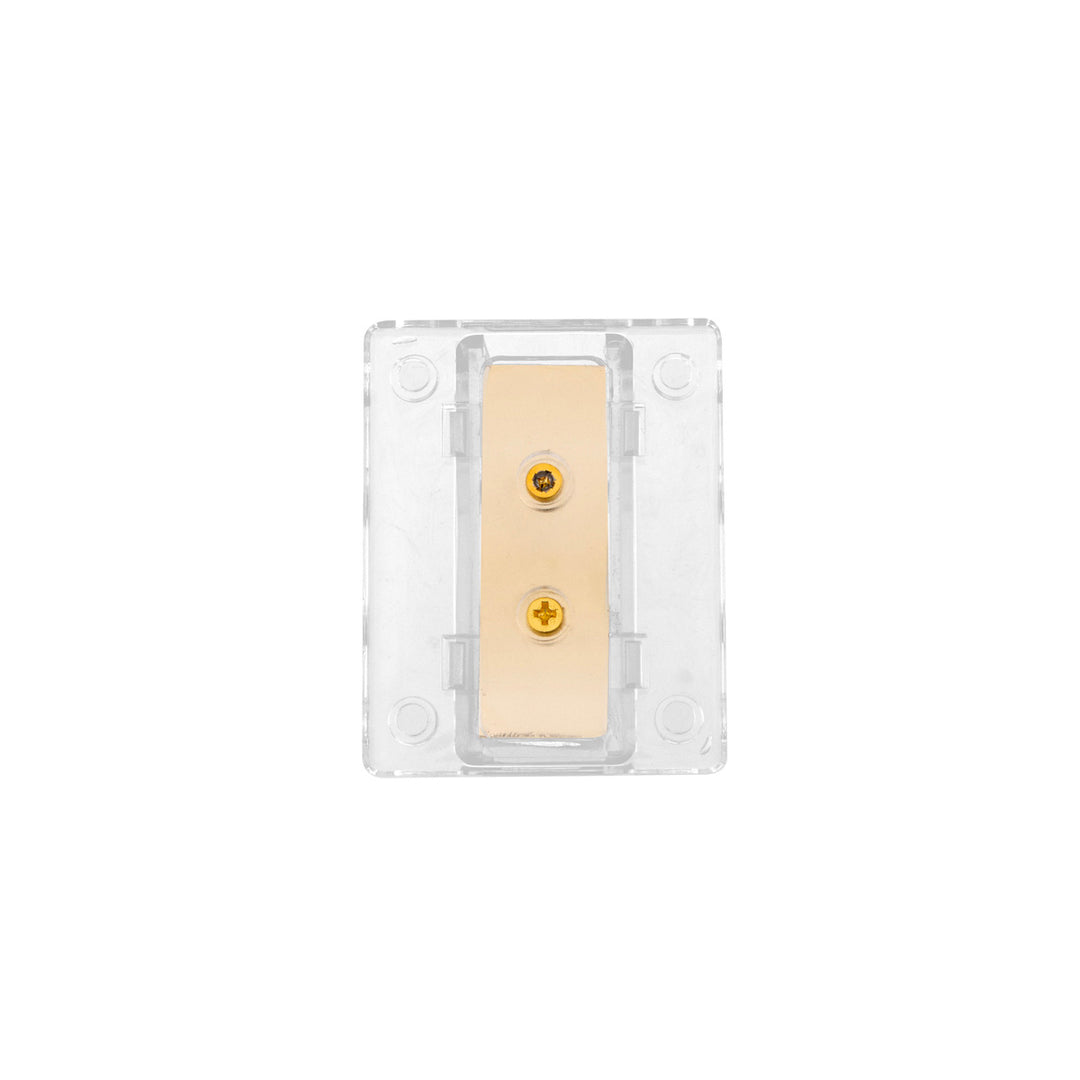 Gold Distribution Block with (1) 4 AWG input and (4) 8 AWG outputs, Rectangular Shape 1 Pc.