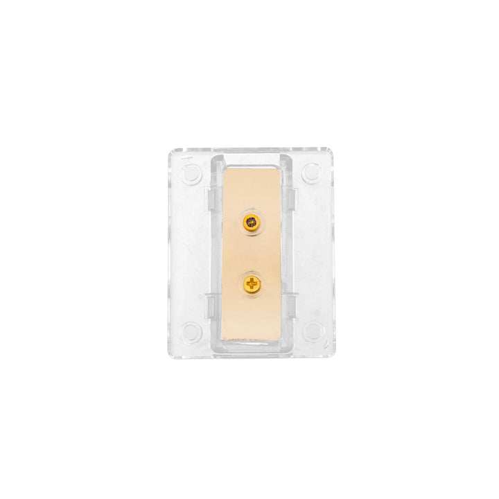 Gold Distribution Block with (1) 4 AWG input and (4) 8 AWG outputs, Rectangular Shape 1 Pc.