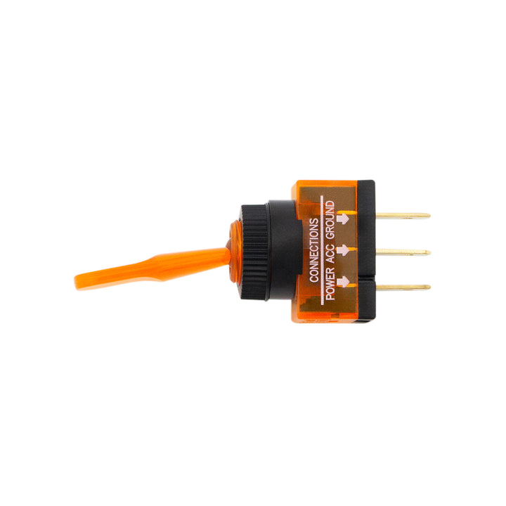 Amber Illum Toggle 20 Amp 12V S.P.S.T. On/Off 1 Pc.