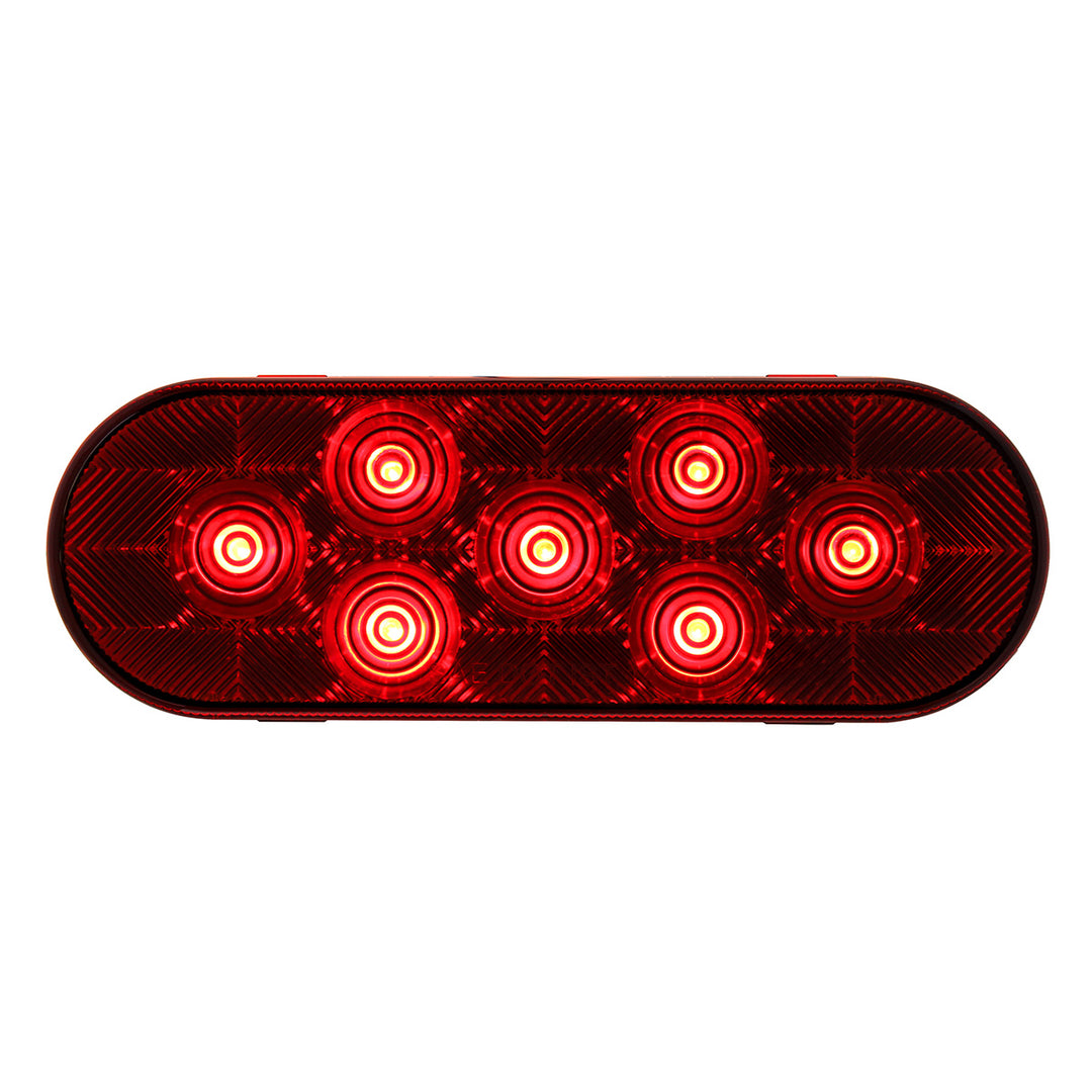 7 LED Oval Light (Stop, Turn &amp; Tail) - Red LED/Red Lens