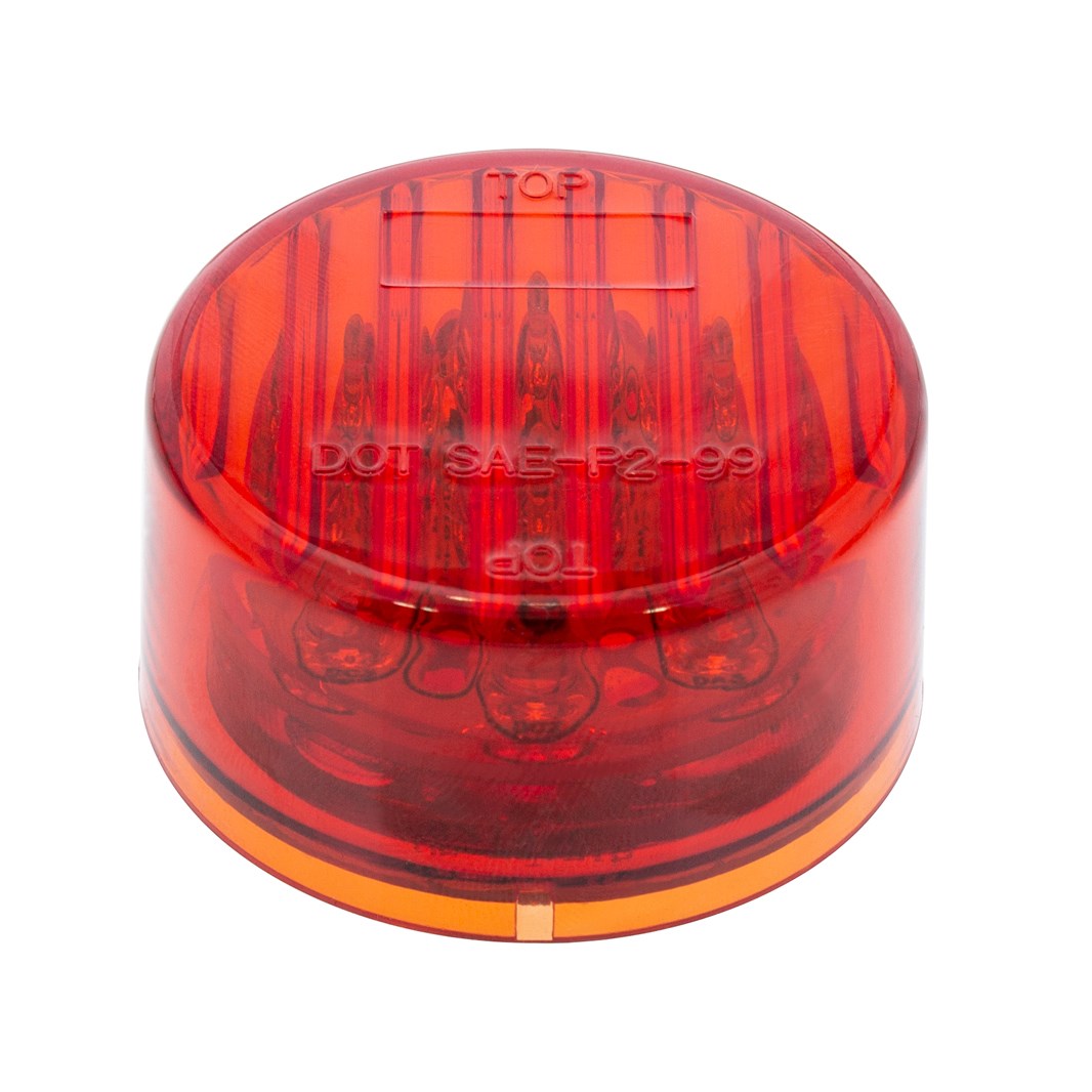 9 LED 2" Round Light (Clearance/Marker) - Red LED/Red Lens (Bulk)