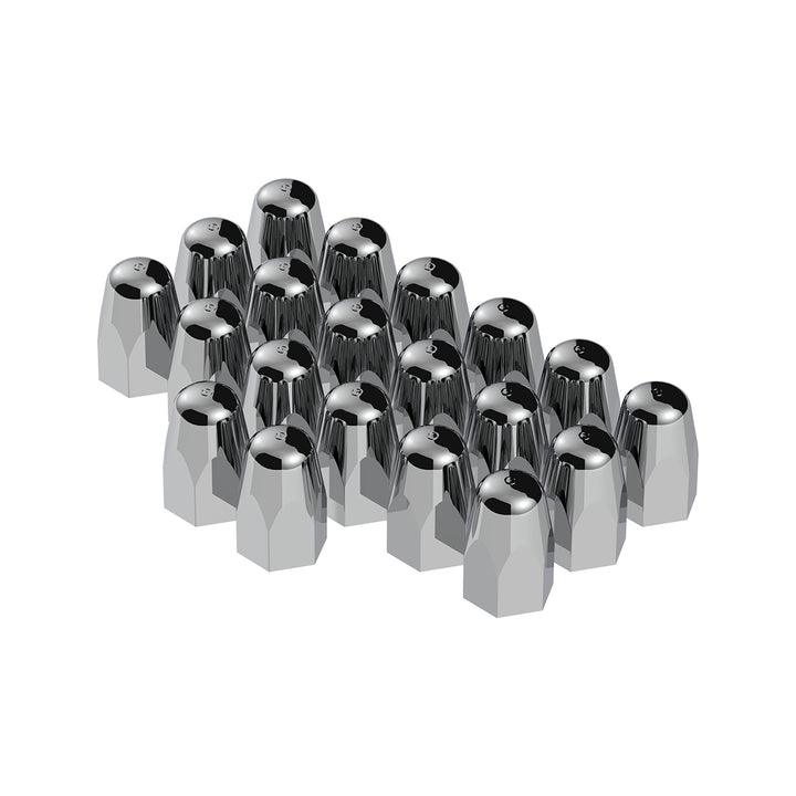 1-1/2" x 2-3/4" Chrome Plastic Tall Nut Covers - Push-On (Color Box of 20)