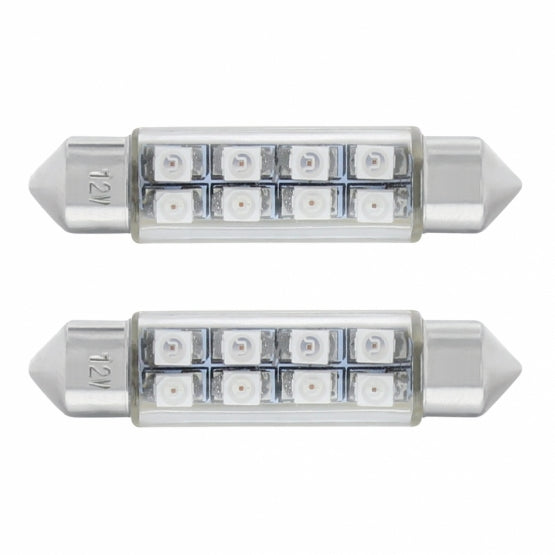 8 SMD High Power Micro LED 211 - 2 Dome Light Bulb - Blue (2-Pack)