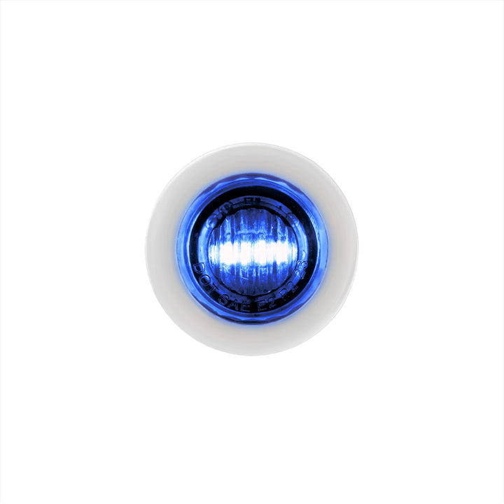 2 LED 3/4" Mini Double Fury Light (Clearance/Marker) - Amber &amp; Blue LED/Clear Lens