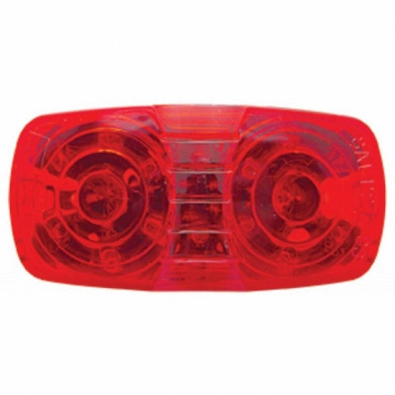16 LED 4" x 2" Rectangular Light (Clearance/Marker) - Red LED/Red Lens