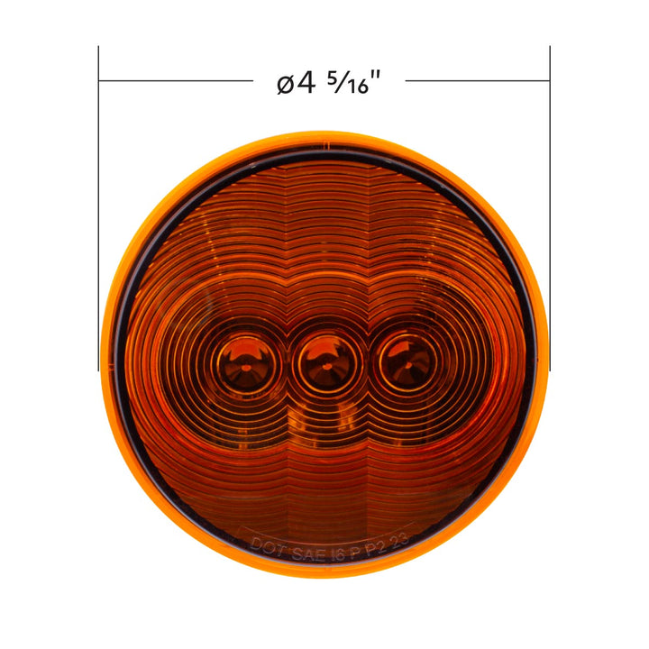 3 LED 4" Round Light(Turn Signal) - Amber LED/Amber Lens