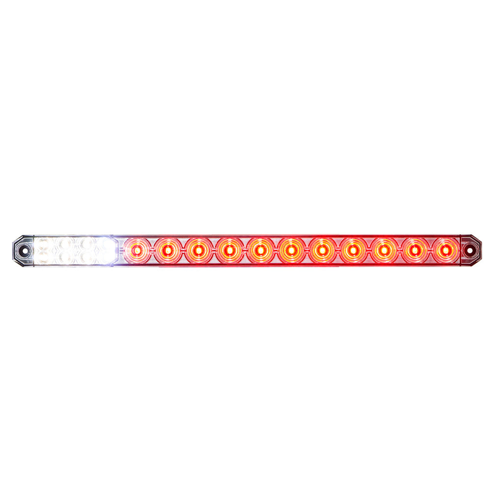 17" 27 LED Low Profile Light Bar (Stop, Turn &amp; Tail) With Back-Up Light - Red &amp; White LED/ Clear Lens