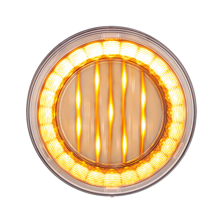 33 LED 4" Round Lumos Light X - Series (Turn Signal) - Amber LED/Clear Lens