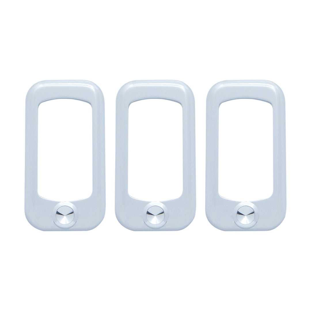 Rocker Switch Bezel For Peterbilt/ Kenworth - Indented (3-Pack)