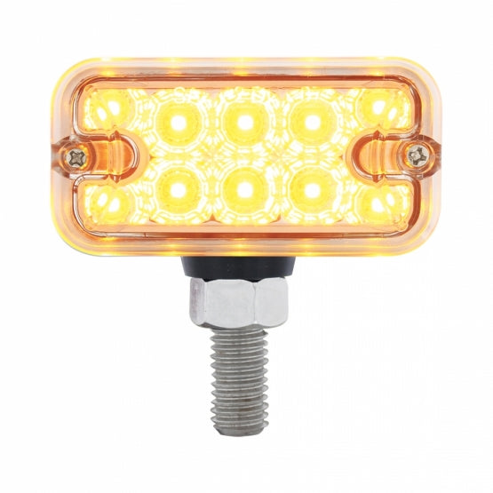 20 LED Dual Function Reflector Double Face Light - T - Mount - Amber &amp; Red LED/Clear Lens