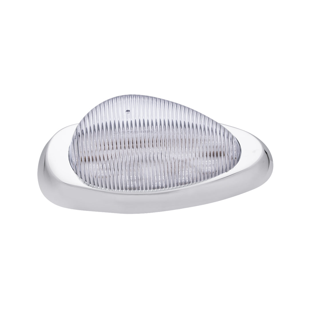 15 LED Sleeper Light With Bezel For Freightliner (Clearance/Marker) - Amber LED/Clear Lens (Pair)