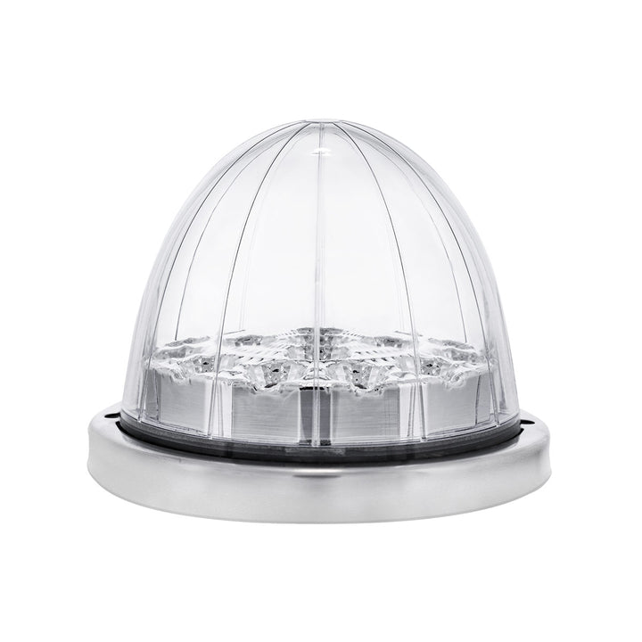 17 LED Watermelon Dual Function Double Fury Light Flush Mount Kit With Low Profile Stainless Steel Bezel - Red &amp; Blue LED